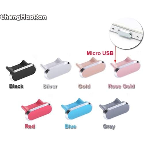 ChengHaoRan Metal Android Phone Micro USB Anti Dust Plug Charging Port interface Stopple For Xiaomi Huawei Android Mobile Phone