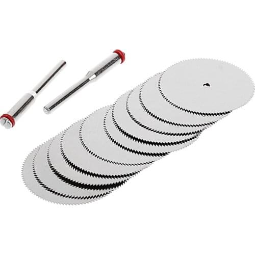 10 x 32mm Wood Saw Blade Disc + 2 x Rod Dremel Rotary Cutting Tool