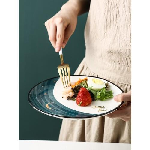 Starry Sky Ceramic Plate Porcelain Breakfast Sandwich Egg Plates Western Food Steak French Fries Pizza Dish Decorative Food Tray