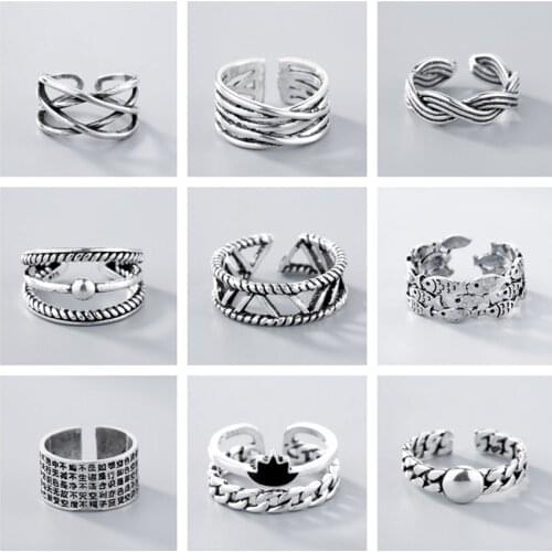 Kinitial Antique Feather Flower Cross Animal Star Midi Rings for Women Boho Beach Ring Vintage anel Punk Knuckle anillos