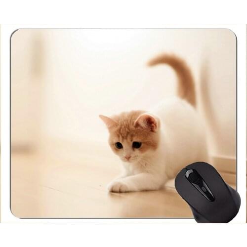 Mouse Pad with Stitched Edge,Kitten cute cat Home Office Computer Accessories Mousepads