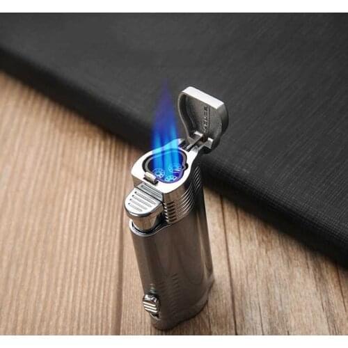Metal gas inflatable three straight JETS Torch cigar lighter, high-end windproof multi-function Cigarettes lighters Smoking Gift