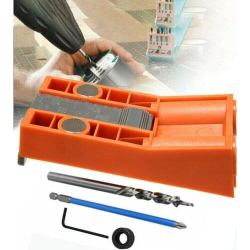 Mini Pocket Hole Jig Kit Woodworking Oblique Hole Locator Drill Guide Set Drill Guide Puncher Locator with Hole Locator Fitting