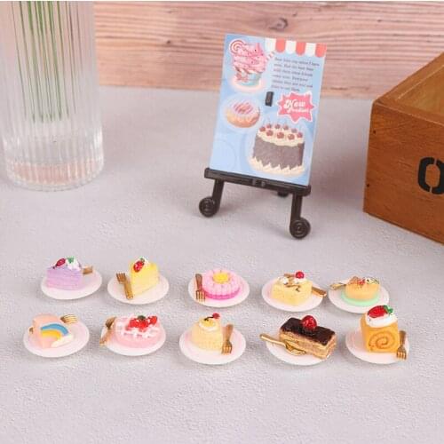 Mini Cake Counter Advertising Frame Wooden Showcase Cabinet Dollhouse Fruniture