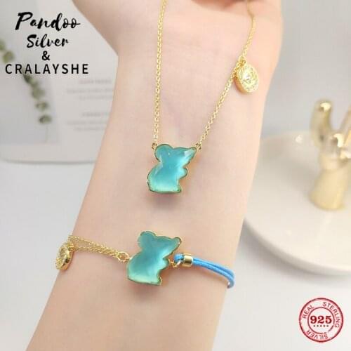 Trend Necklace S925 Jewelry 1:1 Copy, ZODIAC Cute Mouse Crystal Clavicle Chain Elegance Wholeset Gift For Female With Logo