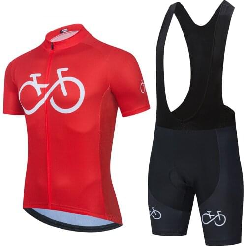 2021 New Red bike Bicycle Team Short Sleeve Maillot Ciclismo Mens Cycling Jersey Summer breathable Cycling Clothing Sets