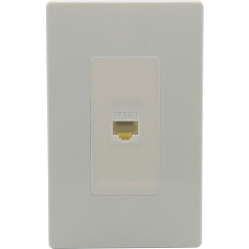 New Design 1 Gang No Screw Decorative Style 1 Port CAT6 RJ45 Female To Female Wall Plate