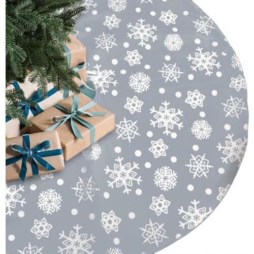 Christmas decorations snowflake tree skirt 122CM gray tree skirt Christmas tree accessories decoration Christmas tree apron