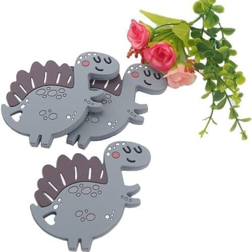 Chenkai 10PCS BPA Free Silicone Cute Dragon Teethers Food Grade For Baby Dummy Chewable Nursing Pacifier Chain Accessories