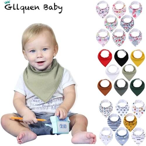 8 Pack Baby Bandana Drool Bibs Organic Absorbent Soft Cotton Drool Bibs for Teething Feeding Unisex Baby Shower Gift Set Stuff
