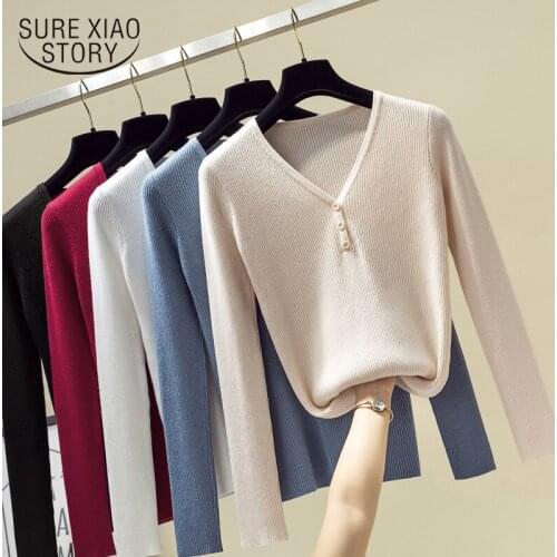 SURWENYUE Women's V-Neck Pullovers