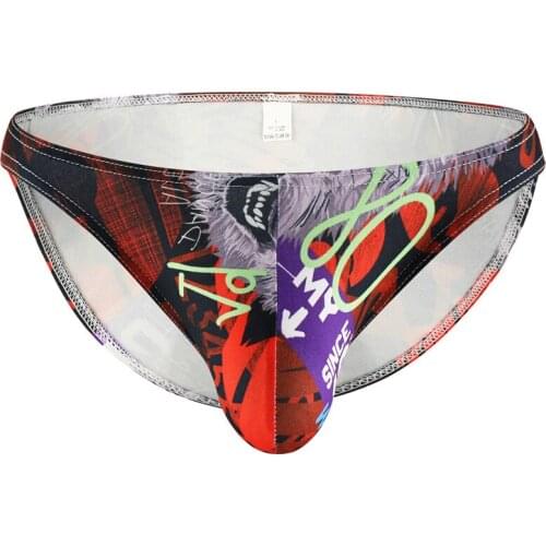 Sexy Mens Briefs Gay Underwear Man Panties Print Breathable Pouch Underpants Male Briefshorts Bikini Slip Ropa Interior Hombre