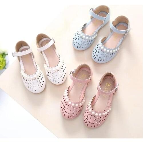 JY Children Girls Hollow Out PU Princess Shoes Flat Casual 21-35 3Colors 2Kinds P14