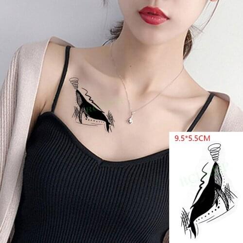 Waterproof Temporary Tattoo Sticker whale line lovely Sexy The body art Flash Tattoo Fake Tattoo for Women Men