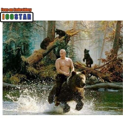 Needlework 3D mosaic diamond painting cross stitch black bear diy diamond embroidery full round decoration