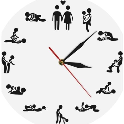Adult 24 Hours SexNaughty Intimate Positions Gender Iconic Wall Clock Kamasutra Wall Decor Watch Couple Valentines Wedding Gift