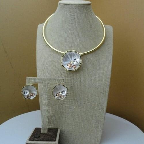 Yuminglai Italian Design 24K Dubai Costume Jewelry Sets Necklace and Earrings FHK6592