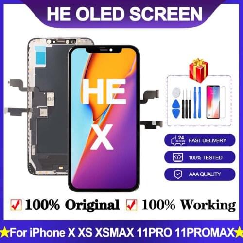 New GX OLED For iPhone X Display LCD Digitizer Assembly Replacement Soft AMOLED For iPhone XS Max Screen XR 11 PRO MAX JK ZY