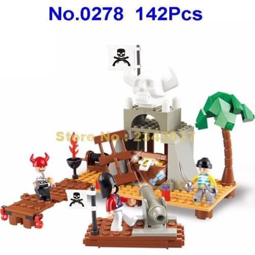 Sluban 0278 142pcs Pirate Skeleton House War Skull Guard Building Block 3 Toy