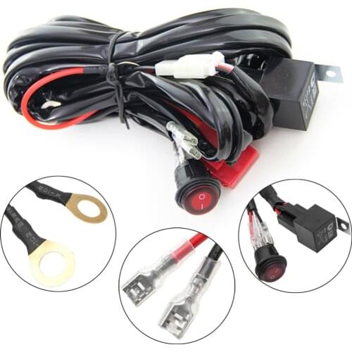 12V 40A Relay Wiring Harness Work Fog Light Bar Kit ON/OFF Switch Led Spotlight Wiring Harness For LED Off-road driving lights