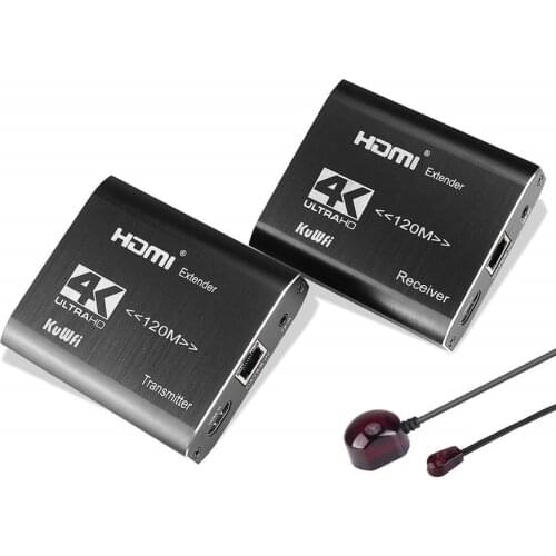 2021 4K HDMI-Compatible Extender IR 120m Extender RJ45 3D Extender Transmitter Receiver Over Cat5e/Cat6 Cable for PS4 Apple TV