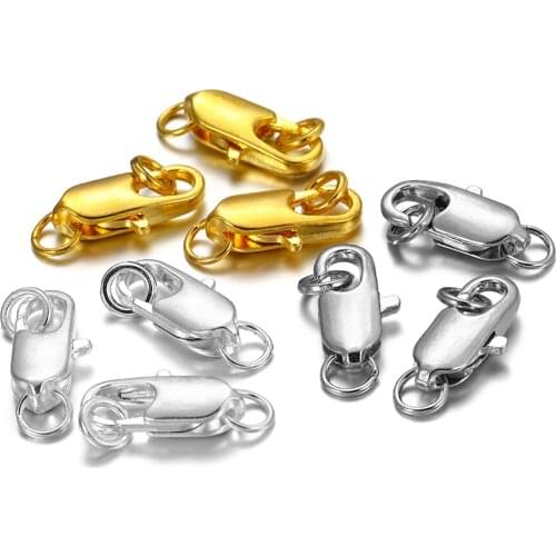 30Pcs/set Alloy Lobster Claw Clasps Hooks with Copper Split Open Jump Rings Connector For DIY Jewelry Making Finding Accessories