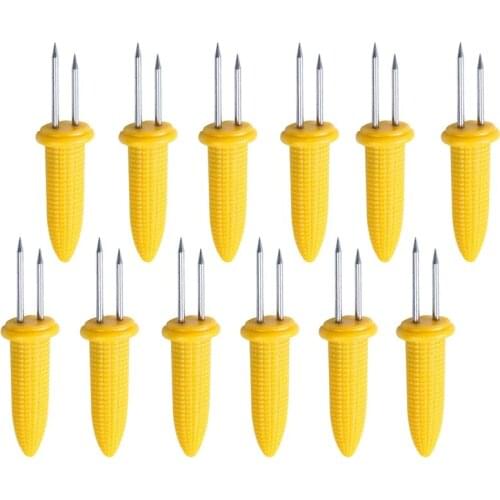 6pcs Fork Corn Skewer Stainless Steel Corn Holders BBQ Prongs Skewers Fruit Forks Party Outdoor Barbecue Tool Kitchen Tools&Gadg