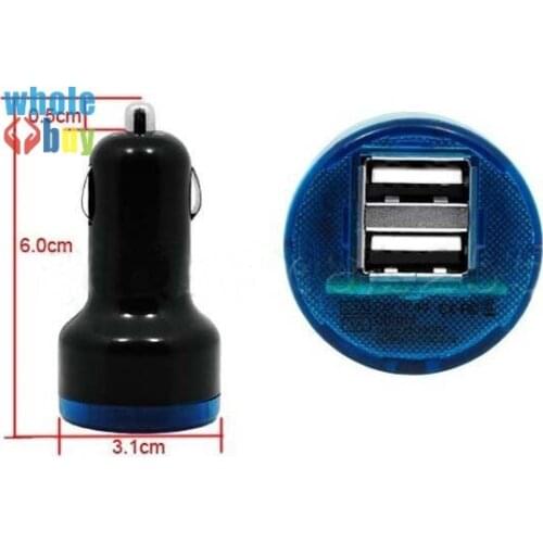 600pcs/lot Dual 2 Port USB Car Charger Adapter For iPhone 5 5C 5S iPad Mini Galaxy S3 S4 S5 i9500 Note2 for lenovo
