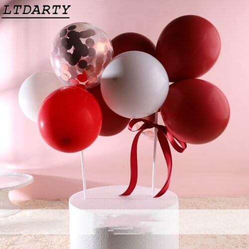 8pcs 5inch Balloons Cake Topper 1st 18 21st 30 40 5 Years Happy Birthday Party Decorations Adult Kids Boy Girl Babyshower