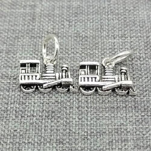 8 Pieces 925 Sterling Silver Locomotive Steam Train Charm for Bracelet Necklace