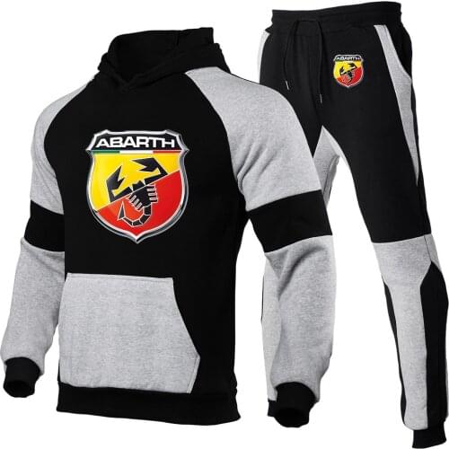 ABARTH Logo Fashion 2021 Spring Hoodies Suits Mens Hoodie Brand pants Casual Male Jogger suit Tracksuit Sweatshirt pullover