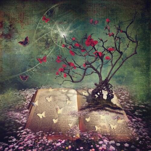 JMINE Div 5D magic Book Tree Butterfly Flower garden Full Diamond Painting cross stitch kits art Scenic 3D paint by diamonds