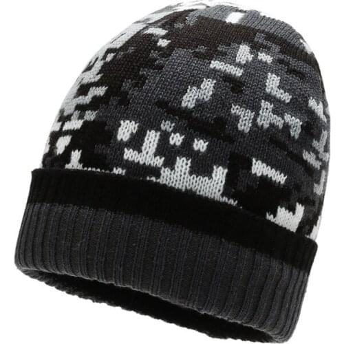 Velvet Thicken Beanies Camouflage Winter Hats for Men Women Knitted Warm Skullies Hats Outdoor Ski Hats Camo Cap Wholesale