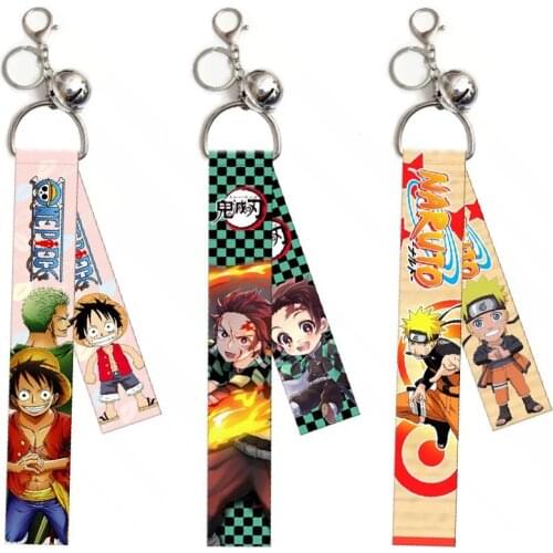 Anime Attack On Titan Tokyo Ghoul My Hero Academia Lanyard Hanging Key Chain Holder Demon Slayer Conan Keychain