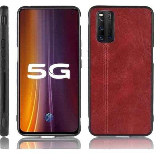 Vivo iQOO 3 5G Case vivo iQOO3 Suture Calfskin Soft Edge PU Leather Hard Phone Bag Cover For Vivo iQOO 3 Back Case