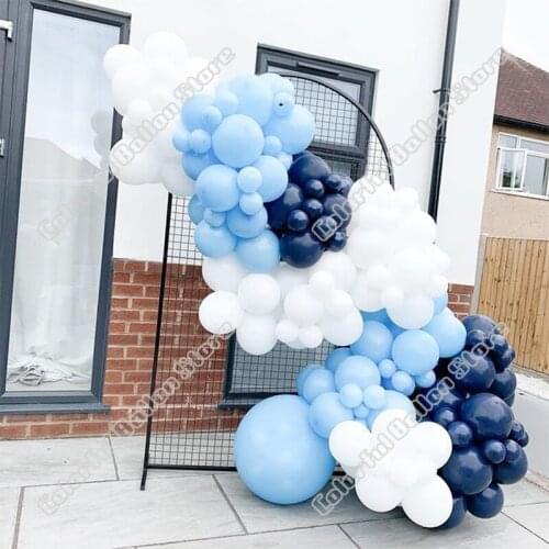 Wedding Birthday Party Decor Navy Maca Blue White Latex Balloon Garland Arch Kit Holiday Event Backgound Baby Shower Decoration
