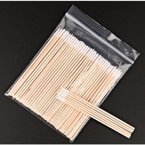 300pcs Wood Cotton Swab Eyelash Extension Tools Medical Ear Care Wood Sticks Cosmetic Cotton Swab Cotton Buds Tip