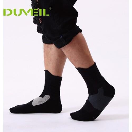 DUVEIL Mens Sports Socks Assist Exercise High Socks For Basketball Professional Antiskid Breathable Comfortable Coloring Socks