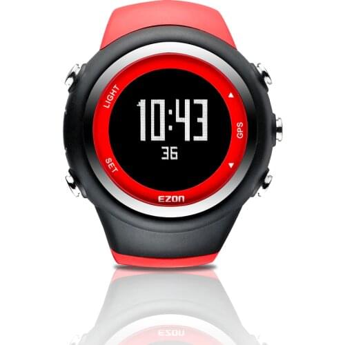 EZON T031 Mens Running Watches Outdoor GPS Timing Casual Watch Calories Counter Distance Digital Waterproof 50M Blacklight