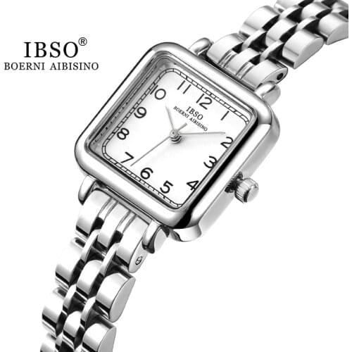 IBSO Retro Style Stainless Steel Womens Watch Elegant Gift For Lady Rome Number Dial Japanese Movement 3Bar Waterproof Watches