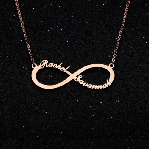 Custom Infinite Name Necklace with Gift Box Unlimited stainless steel Names Collar Personalized Chain Necklace for Women Gifts