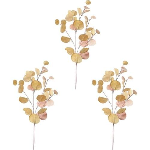 Simulated Leaf Reen Plants Bonsai Flower Wedding Simulation 3 Sticks/100g Ins Style 5 Branch Office Arrangement Dried Flowers
