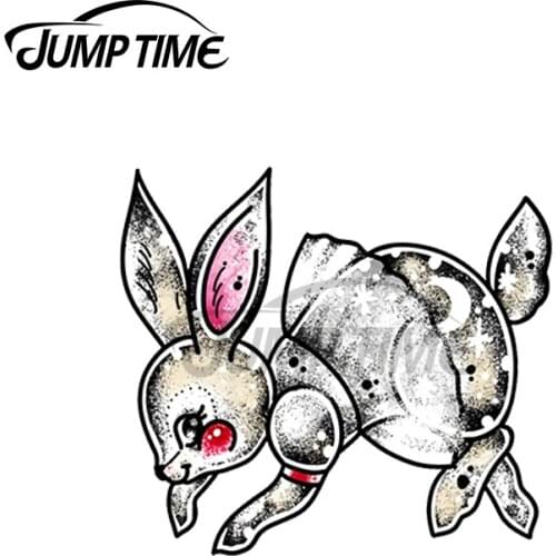 JumpTime 13 x 4.2cm For Prancing Fancy Dress Bunny Bun Car Stickers Fashion Decal Vinyl Car Wrap Waterproof Sunscreen Decoration