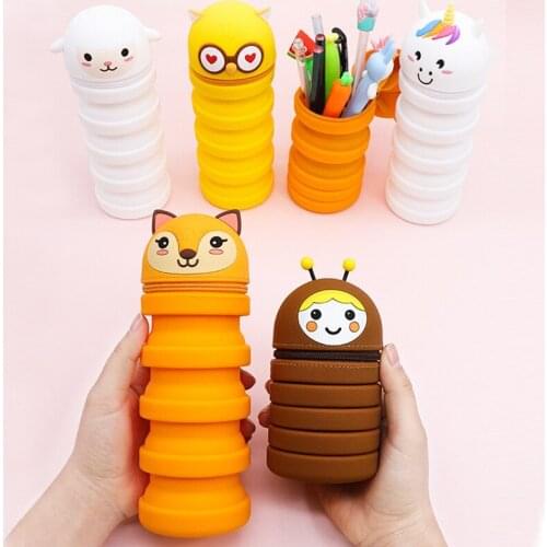 Pencil Case Decompressive Cute Cartoon Pen Case Supplies Pencils Pouch Stationery