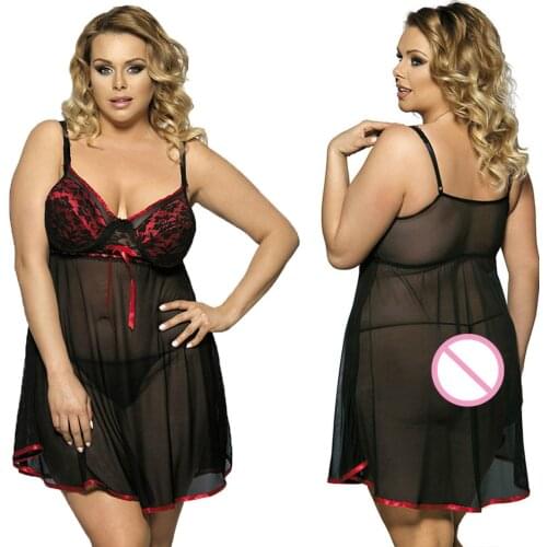 Summer Sleep Dresses For Women Sexy Lingerie Sleepwear Ladies Night Wear Sexy Mesh See-through Lace Patchwork Nightgown