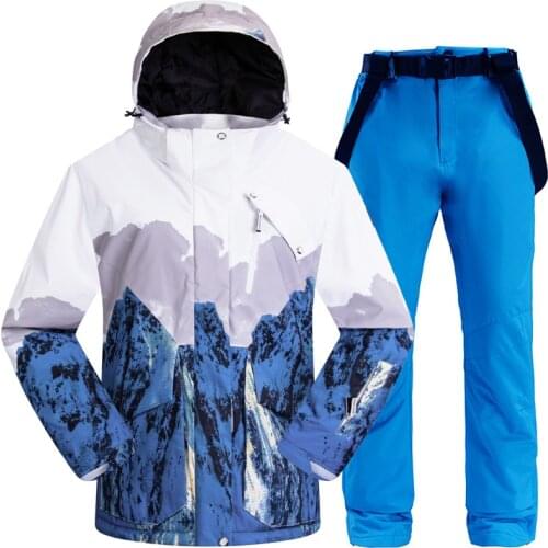 Men Women Ski Suit Winter Outdoor Warm Windproof Waterproof Skiing Snowboarding Suits Female Male Ski Jacket Ski Pants Snowsuit