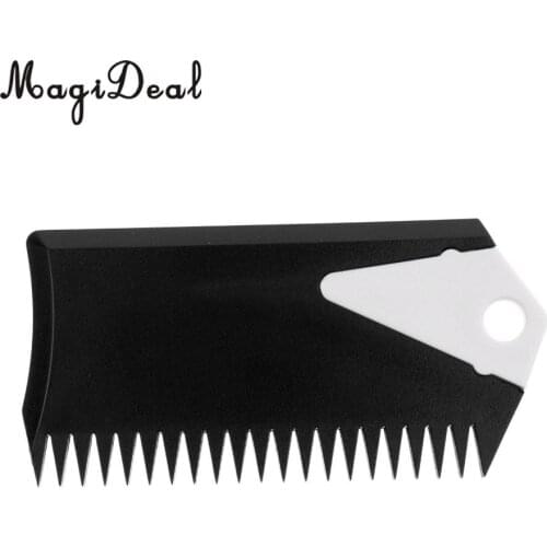 MagiDeal Plastic Surfboard Wax Comb Surf Board Wax Remove Comb with Fin Key Black for Longboard Wakeboard Surfing Accessory