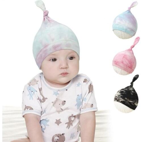Cute Tie Dye Good Elasticity Beanie Hat Baby Beanie Hat Lightweight Dress-up