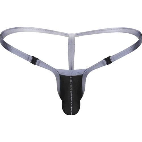 Men Sexy Lingerie Briefs Thongs Low Rise Stretchy Bikini G-string Underwear with Bulge Pouch Erotic Panties Nightwear Underpants