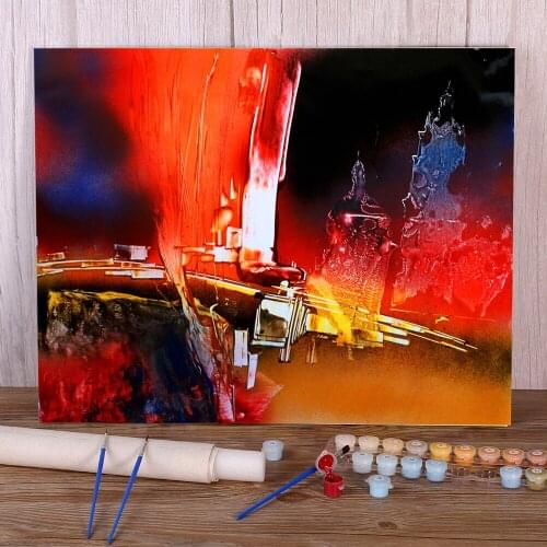 Landscape Evening In The Old City DIY Paint By Numbers Set Acrylic Paints 50*70 Canvas Painting Loft Picture For Adults Art